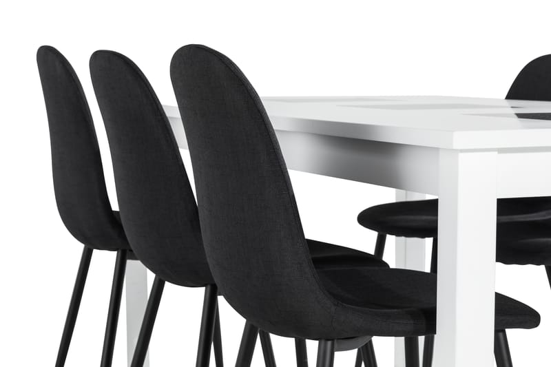 Ruokailuryhmä Octavia 180 cm Jatkettava 6 Naira tuolia - Valkoinen/Musta - Huonekalut - Pöytä & ruokailuryhmä - Ruokailuryhmä