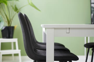 Ruokailuryhmä Octavia 180 cm Jatkettava 6 Naira tuolia - Valkoinen/Musta - Huonekalut - Pöytä & ruokailuryhmä - Ruokailuryhmä
