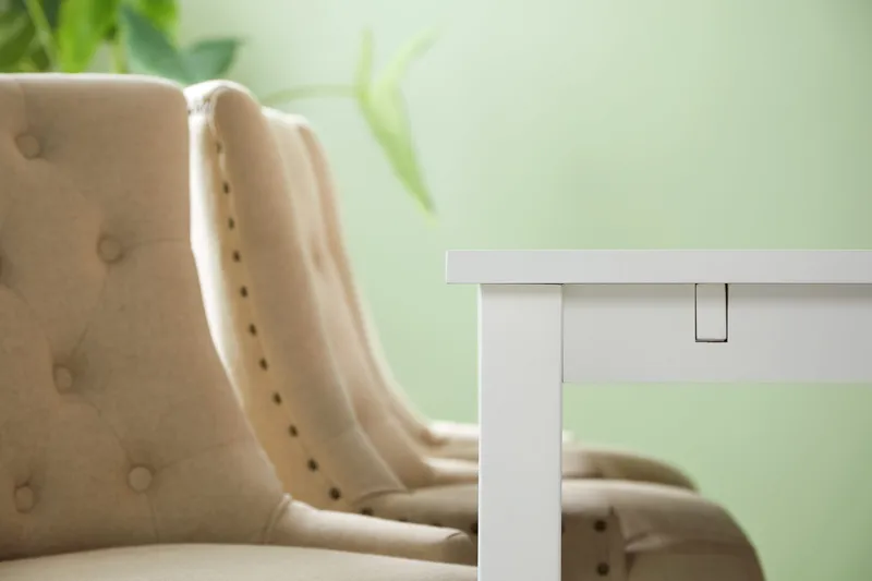 Ruokailuryhmä Octavia 180 cm Jatkettava 6 Ophelia tuolia - Beige/Vintage jalka - Huonekalut - Pöytä & ruokailuryhmä - Ruokailuryhmä