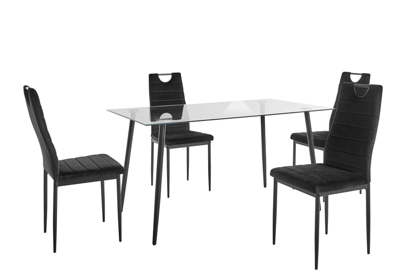 Ruokailuryhmä Quincy 140 cm - Musta - Huonekalut - Pöytä & ruokailuryhmä - Ruokailuryhmä