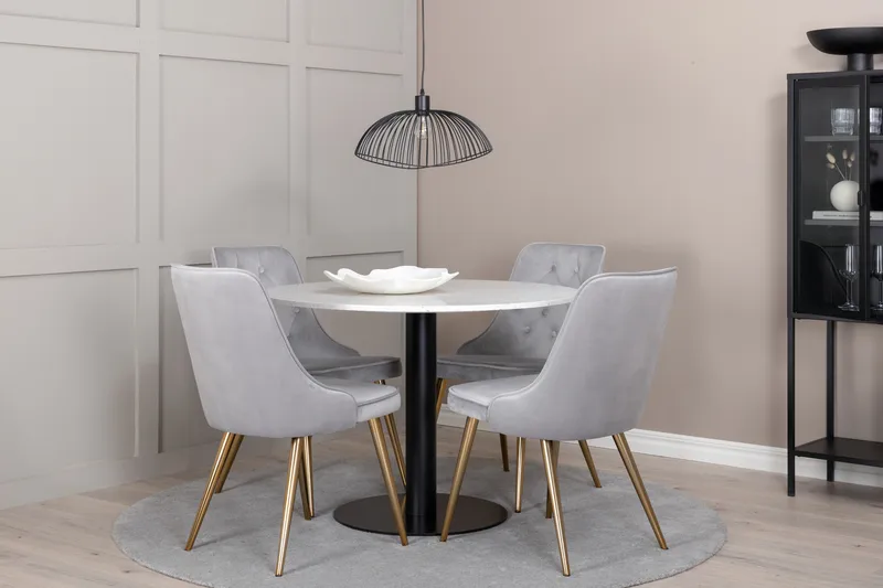 Ruokailuryhmä Razzia 106 cm Pyöreä + 4 Valera ruokatuolia, undefined