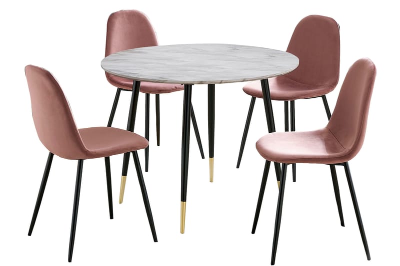 Ruokailuryhmä Reddeer 100 cm, Vaalearoosa/Valkoinen/Musta