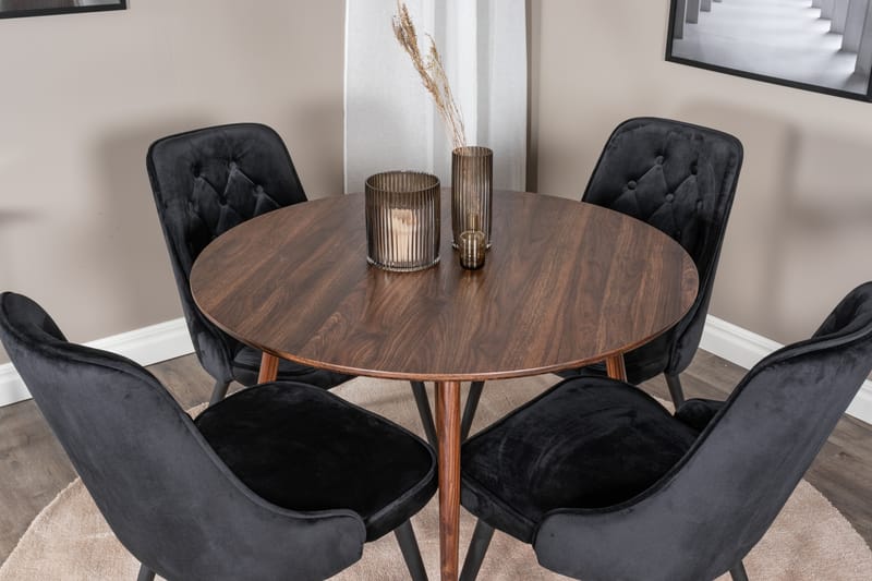 Ruokailuryhmä Ridones 100 cm Pyöreä + 4 Valera ruokatuolia - Huonekalut - Pöytä & ruokailuryhmä - Ruokailuryhmä