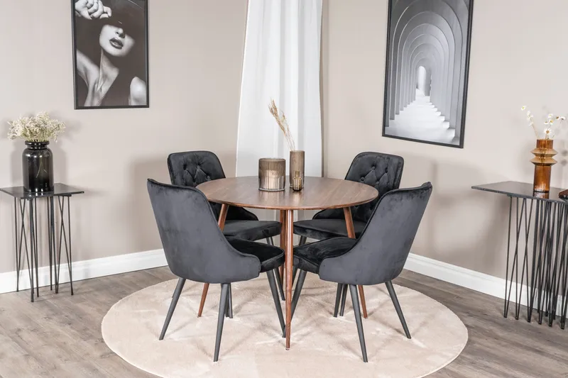 Ruokailuryhmä Ridones 100 cm Pyöreä + 4 Valera ruokatuolia, undefined