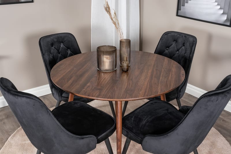 Ruokailuryhmä Ridones 100 cm Pyöreä + 4 Valera ruokatuolia - Huonekalut - Pöytä & ruokailuryhmä - Ruokailuryhmä