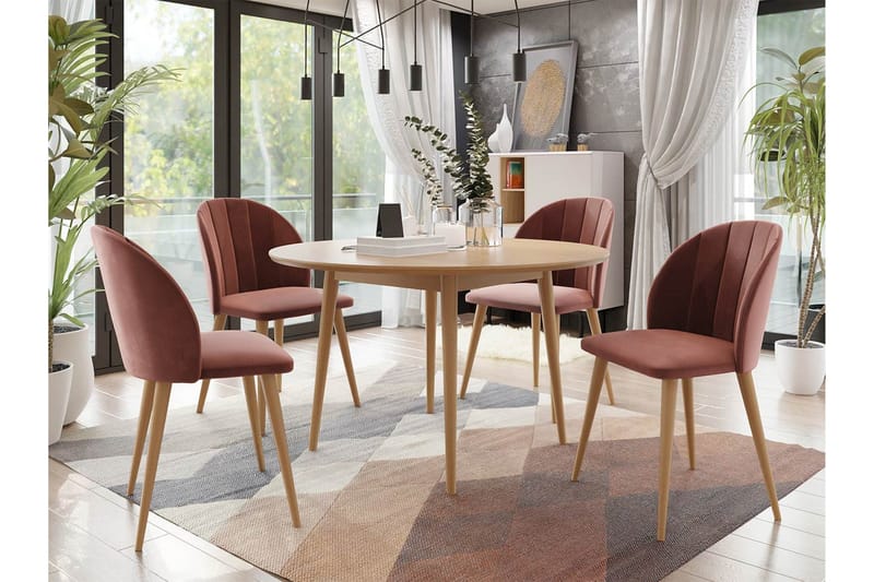 Ruokailuryhmä - Roosa - Huonekalut - Pöytä & ruokailuryhmä - Ruokailuryhmä