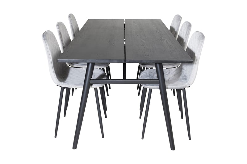 Ruokailuryhmä Sediza Jatkettava 195 cm 6 Yegua tuolia - Musta/Harmaa - Huonekalut - Pöytä & ruokailuryhmä - Ruokailuryhmä