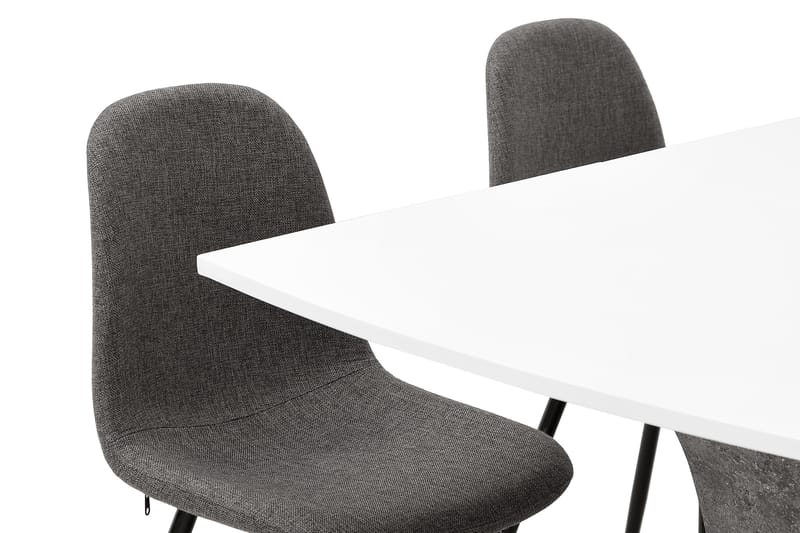 Ruokailuryhmä Seseli 140 cm 4 Abuzzo tuolia - Valkoinen/Betoni/Harmaa/Musta - Huonekalut - Pöytä & ruokailuryhmä - Ruokailuryhmä
