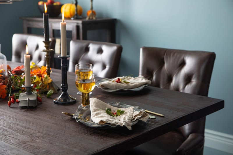 Ruokailuryhmä Suzon 200 cm 6 Hermione tuolia - Vintage puu/Ruskea - Huonekalut - Pöytä & ruokailuryhmä - Ruokailuryhmä