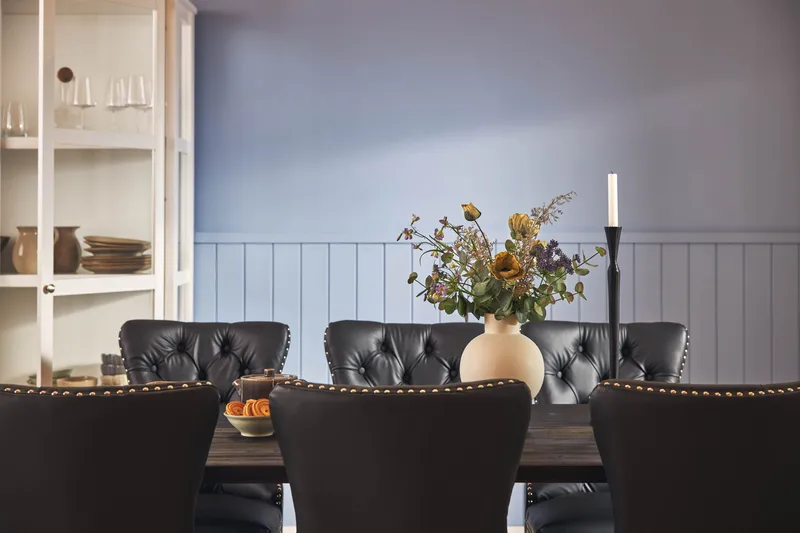 Ruokailuryhmä Suzon 200 cm 6 Lossmen tuolia Keinonahka - Ruskea - Huonekalut - Pöytä & ruokailuryhmä - Ruokailuryhmä