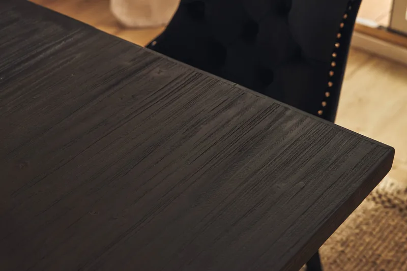 Ruokailuryhmä Suzon 200 cm 6 Lossmen tuolia Keinonahka - Ruskea - Huonekalut - Pöytä & ruokailuryhmä - Ruokailuryhmä