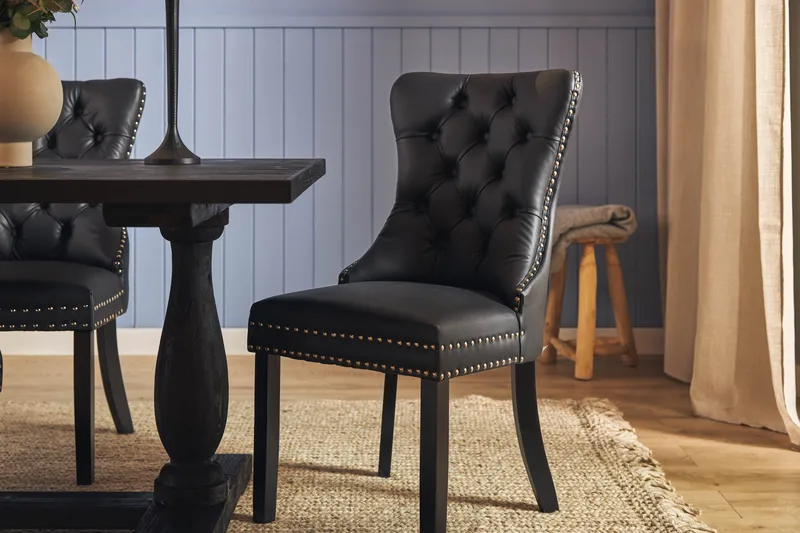 Ruokailuryhmä Suzon 200 cm 6 Lossmen tuolia Keinonahka - Ruskea - Huonekalut - Pöytä & ruokailuryhmä - Ruokailuryhmä