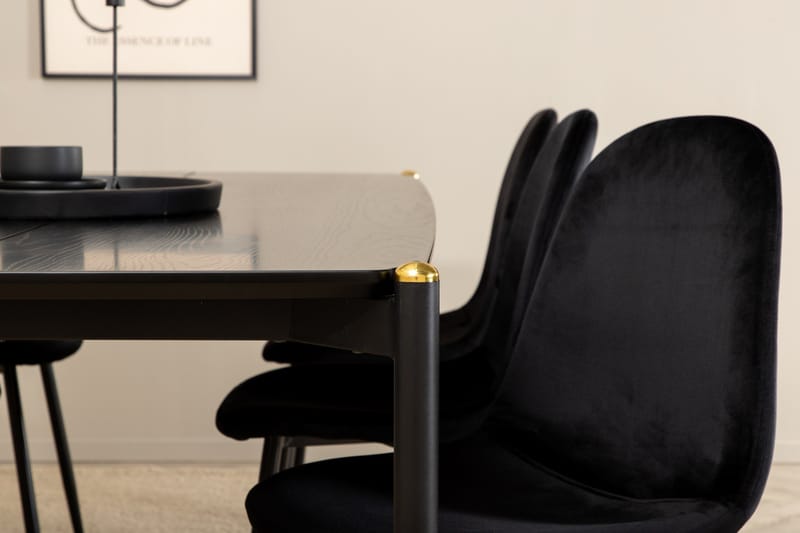 Ruokailuryhm ä Trym 190 cm sis 6 Tommy tuolia - Musta - Huonekalut - Pöytä & ruokailuryhmä - Ruokailuryhmä