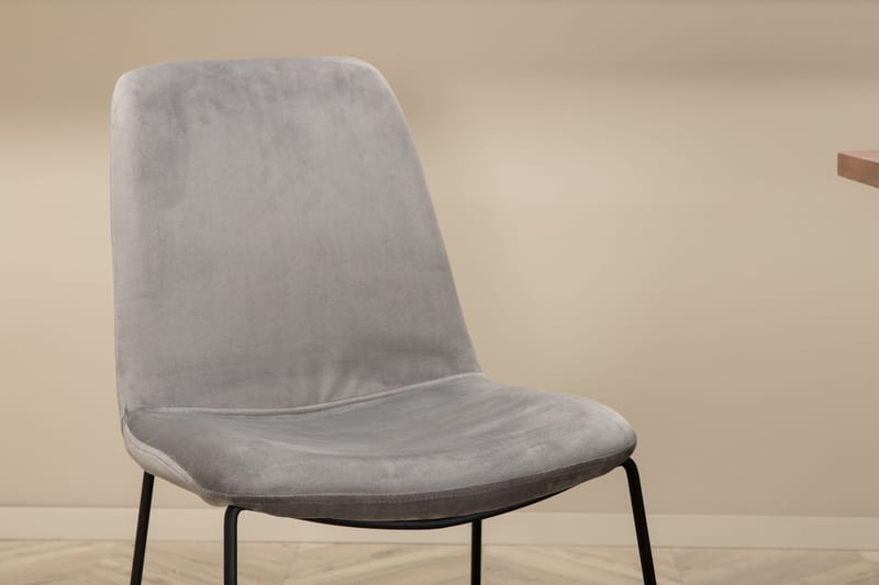 Ruokailuryhmä Unnao 200 cm sis 6 Allepuz tuolia - Pähkinänruskea/Musta/Harmaa - Huonekalut - Pöytä & ruokailuryhmä - Ruokailuryhmä