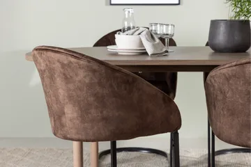 Ruokailuryhmä Venture Home Andy-ruokailuryhmä 180 cm ovaali, sisältää 4 Evening-tuolia Musta/Ruskea - Huonekalut - Pöytä & ruokailuryhmä - Ruokailuryhmä
