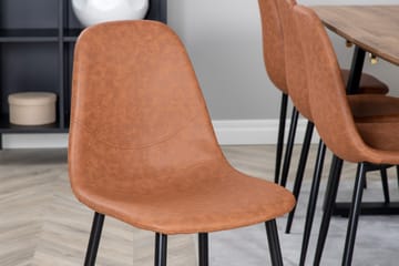 Ruokailuryhmä Venture Home Inca-ruokailuryhmä 160 cm suorakaiteen muotoinen, sisältää 8 Polar-tuolia Musta/ruskea/luonnonväri - Huonekalut - Pöytä & ruokailuryhmä - Ruokailuryhmä