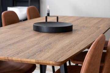 Ruokailuryhmä Venture Home Inca-ruokailuryhmä 160 cm suorakaiteen muotoinen, sisältää 8 Polar-tuolia Musta/ruskea/luonnonväri - Huonekalut - Pöytä & ruokailuryhmä - Ruokailuryhmä