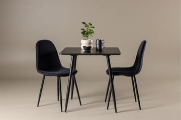 Ruokailuryhmä Venture Home Polar-ruokailuryhmä 75 cm, neliö, 2 Polar-tuolilla Musta/Musta/Musta - Huonekalut - Pöytä & ruokailuryhmä - Ruokailuryhmä