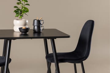Ruokailuryhmä Venture Home Polar-ruokailuryhmä 75 cm, neliö, 2 Polar-tuolilla Musta/Musta/Musta - Huonekalut - Pöytä & ruokailuryhmä - Ruokailuryhmä