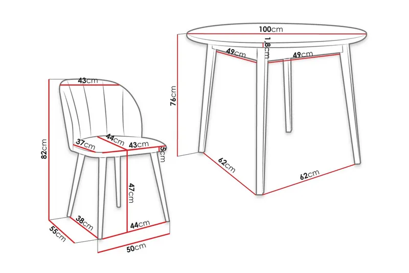 Ruokailuryhmä - Vihreä - Huonekalut - Pöytä & ruokailuryhmä - Ruokailuryhmä