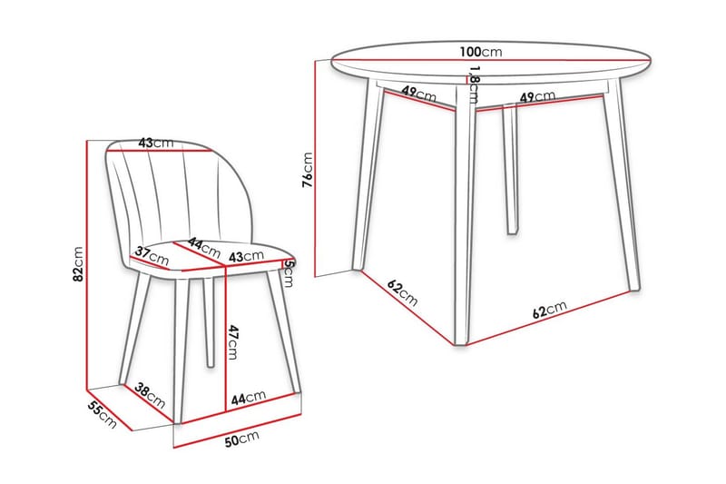 Ruokailuryhmä - Vihreä - Huonekalut - Pöytä & ruokailuryhmä - Ruokailuryhmä