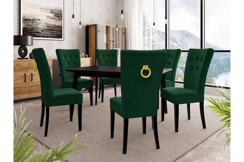 Ruokailuryhmä - Vihreä|Luonnonväri - Huonekalut - Pöytä & ruokailuryhmä - Ruokailuryhmä