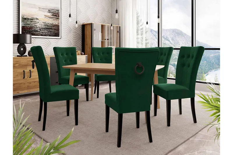 Ruokailuryhmä - Vihreä|Luonnonväri - Huonekalut - Pöytä & ruokailuryhmä - Ruokailuryhmä