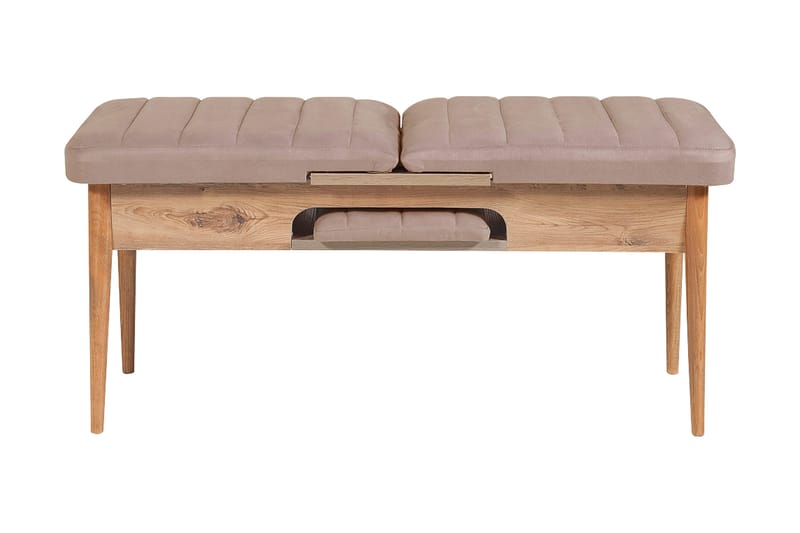 Ruokailuryhmä Vinadi Jatkettava 129 cm - Luonnonväri/Harmaa/Ruskea - Huonekalut - Pöytä & ruokailuryhmä - Ruokailuryhmä