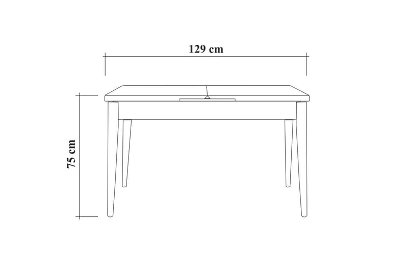 Ruokailuryhmä Vinadi Jatkettava 129 cm - Valkoinen/Harmaa - Ruokailuryhmä