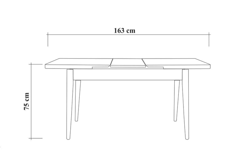 Ruokailuryhmä Vinadi Jatkettava 129 cm - Valkoinen/Harmaa - Ruokailuryhmä