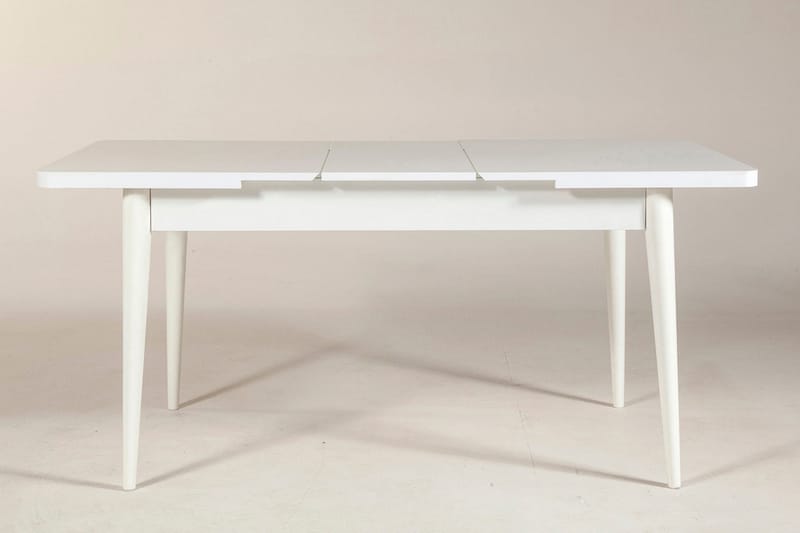 Ruokailuryhmä Vinadi Jatkettava 129 cm - Valkoinen/Harmaa - Huonekalut - Pöytä & ruokailuryhmä - Ruokailuryhmä