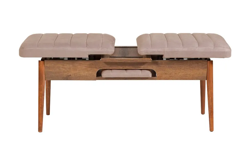 Ruokailuryhmä Vinadi Jatkettava 129 cm - Valkoinen/Harmaa - Huonekalut - Pöytä & ruokailuryhmä - Ruokailuryhmä