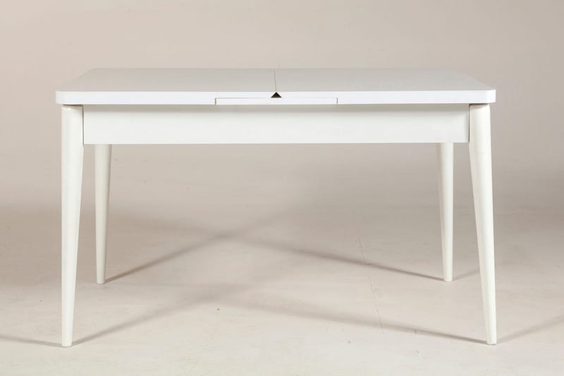 Ruokailuryhmä Vinadi Jatkettava 129 cm - Valkoinen/Harmaa - Huonekalut - Pöytä & ruokailuryhmä - Ruokailuryhmä