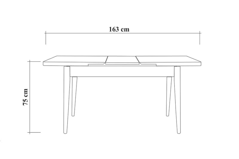 Ruokailuryhmä Vinadi Jatkettava 129 cm - Valkoinen/Harmaa - Huonekalut - Pöytä & ruokailuryhmä - Ruokailuryhmä