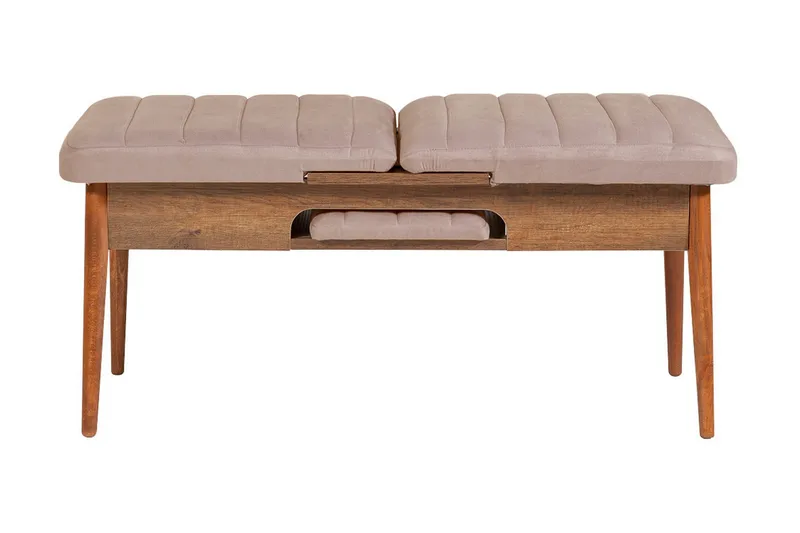 Ruokailuryhmä Vinadi Jatkettava 129 cm - Valkoinen/Tummanruskea - Huonekalut - Pöytä & ruokailuryhmä - Ruokailuryhmä