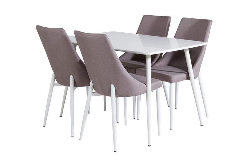 Ruokailuryhmä Yegua 120 cm 4 Abran tuolia, Valkoinen/Harmaa