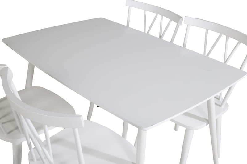 Ruokailuryhmä Yegua 120 cm 4 Steinar tuolia - Valkoinen - Huonekalut - Pöytä & ruokailuryhmä - Ruokailuryhmä
