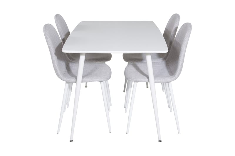 Ruokailuryhmä Yegua 120 cm 4 Yegua tuolia - Valkoinen/Harmaa - Huonekalut - Pöytä & ruokailuryhmä - Ruokailuryhmä