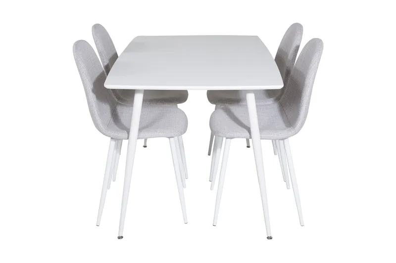 Ruokailuryhmä Yegua 120 cm 4 Yegua tuolia - Valkoinen/Harmaa - Huonekalut - Pöytä & ruokailuryhmä - Ruokailuryhmä