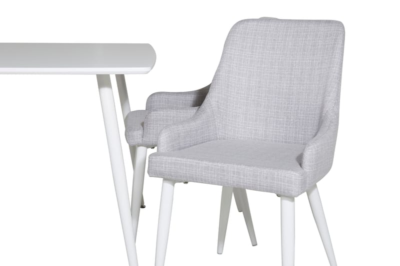 Ruokailuryhmä Yegua 120 cm 4 Pinilla tuolia - Valkoinen/Harmaa - Huonekalut - Pöytä & ruokailuryhmä - Ruokailuryhmä