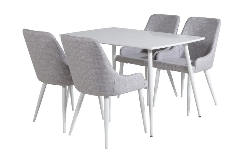 Ruokailuryhmä Yegua 120 cm 4 Pinilla tuolia, Valkoinen/Harmaa