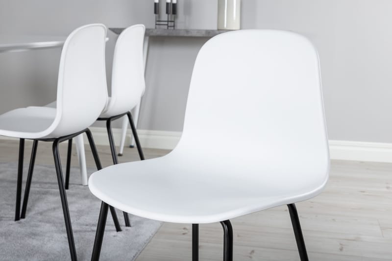 Ruokailuryhmä Yegua 180 cm 6 Labbetorp Tuolia - Valkoinen/Musta - Huonekalut - Pöytä & ruokailuryhmä - Ruokailuryhmä