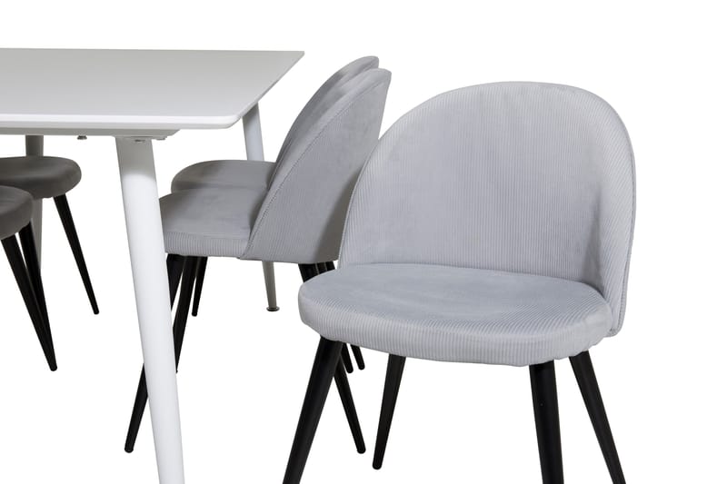 Ruokailuryhmä Yegua 180 cm 6 Luisa tuolia - Valkoinen/Harmaa - Huonekalut - Pöytä & ruokailuryhmä - Ruokailuryhmä