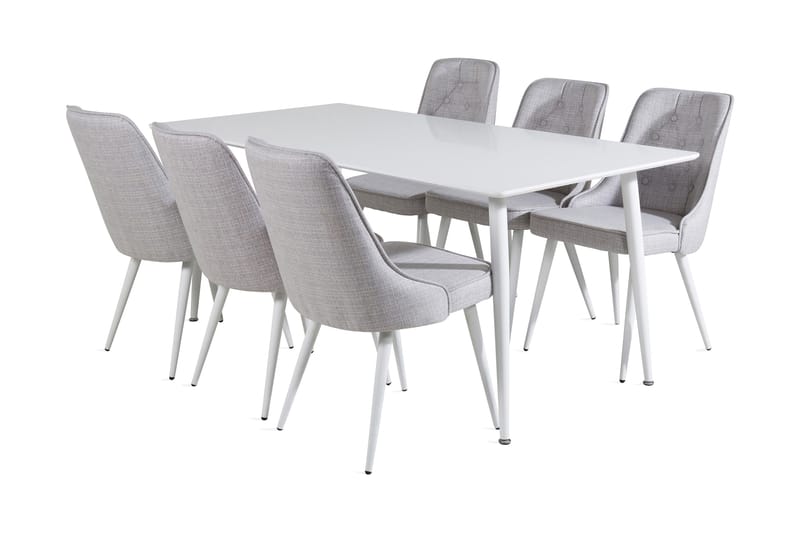 Ruokailuryhmä Yegua 180 cm Chantor Tuolia, Valkoinen/Harmaa