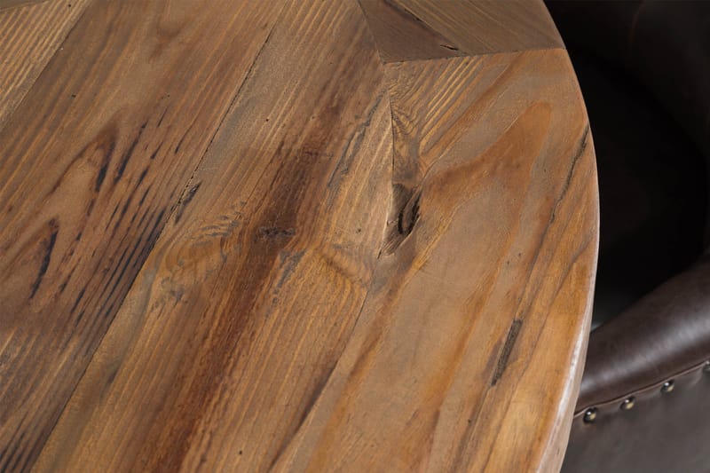 Ruokailuryhmä Yorkshire 120 cm Pyöreä 4 Hermione tuolia - Puu/Musta PU - Huonekalut - Pöytä & ruokailuryhmä - Ruokailuryhmä