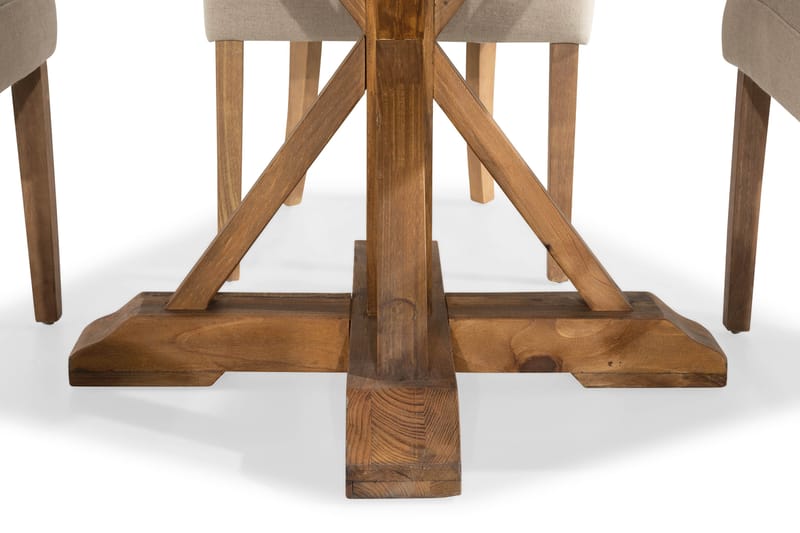 Ruokailuryhmä Yorkshire 120 cm Pyöreä 4 Ophelia tuolia - Puu/Beige - Huonekalut - Pöytä & ruokailuryhmä - Ruokailuryhmä