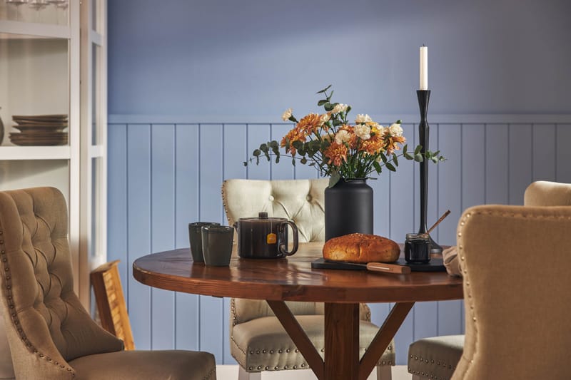 Ruokailuryhmä Yorkshire 120 cm Pyöreä 4 Lossmen tuolia - Ruskea - Huonekalut - Pöytä & ruokailuryhmä - Ruokailuryhmä