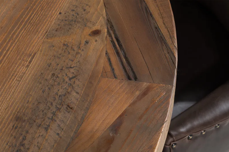 Ruokailuryhmä Yorkshire 120 cm Pyöreä 4 Hermione tuolia - Puu/Valkoinen/Musta PU - Huonekalut - Pöytä & ruokailuryhmä - Ruokailuryhmä