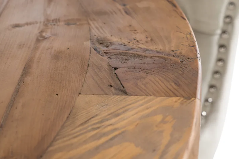 Ruokailuryhmä Yorkshire 120 cm Pyöreä 4 Lossmen tuolia - Ruskea/Valkoinen - Huonekalut - Pöytä & ruokailuryhmä - Ruokailuryhmä