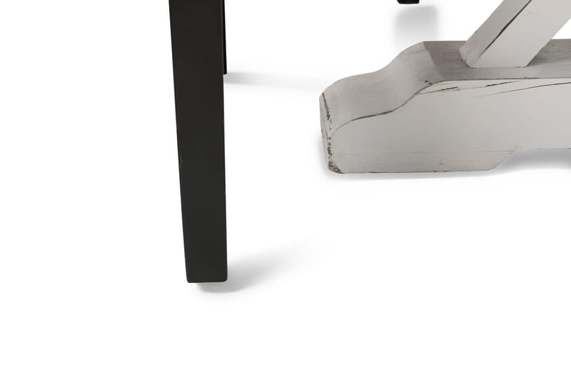 Ruokailuryhmä Yorkshire 150 cm Pyöreä 4 Hermione tuolia - Vintage Jalava/Valk/Musta PU - Huonekalut - Pöytä & ruokailuryhmä - Ruokailuryhmä